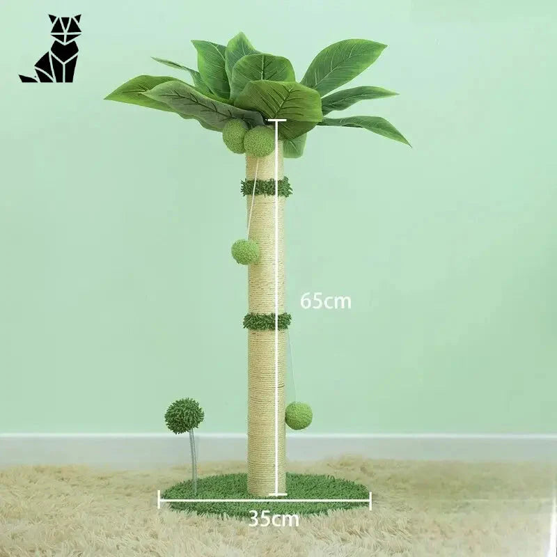 Arbre à chat - Cat Tree Design Feline Elegance™ avec une plante et une feuille verte sur le dessus